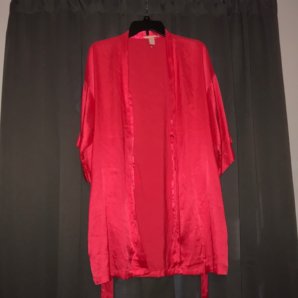 Victoria Secret Hot Pink Satin Robe